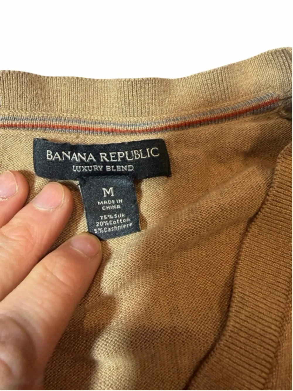 Banana Republic Luxury Blend Silk Cashmere Camel Sweater Pullover Medium